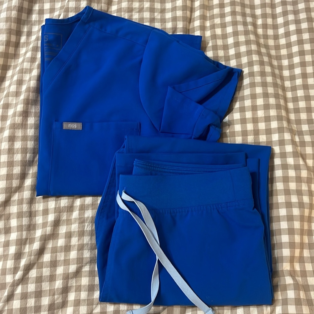 Figs Royal Blue Scrub Set